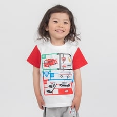 TOMICA トミカ NEWボックスアート 半袖Tシャツ(ホワイト×110cm)