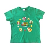 スーパーマリオ キャラ集合半袖Tシャツ(グリーン×110cm)