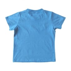 スーパーマリオ キャラ集合半袖Tシャツ(ブルー×100cm)