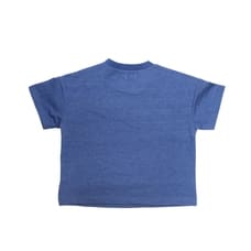 SNOOPY×WRANGLER スヌーピー×ラングラー 半袖Tシャツ デニムニット エンボス(ブルー×95cm)