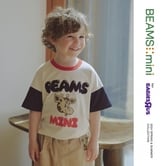 BEAMS mini 半袖Tシャツ 袖切替 ジェフリー ビームスミニ(ナチュラル×80cm)