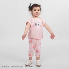 星のカービィ フェイス 半袖Tシャツ(ピンク×95cm)