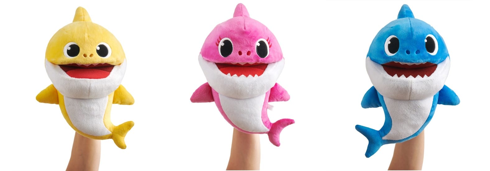  画像左から：ベイビーシャーク、マミーシャーク、ダディシャーク