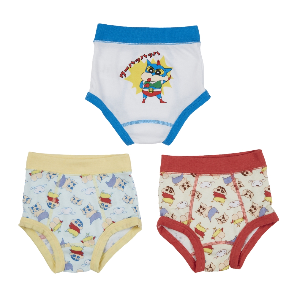 クレヨンしんちゃん 3枚組ブリーフ 総柄×ワンポイント ブルー×100cm ベビーザらス限定