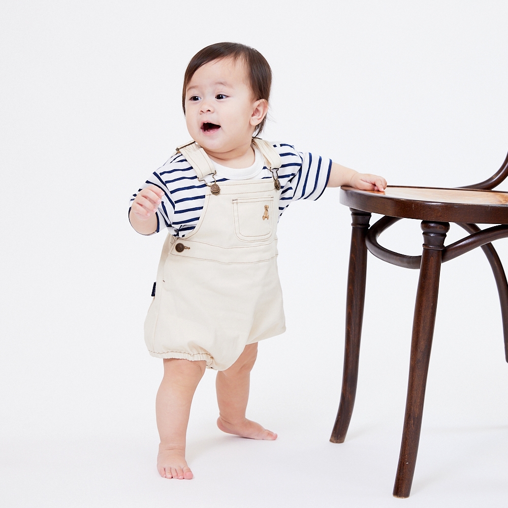 POLO BCS サロペットロンパース オフホワイト×80cm