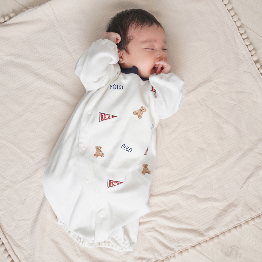 POLO BCS 前総刺繍ドレスオール ナチュラル×50-70cm ベビーザらス限定