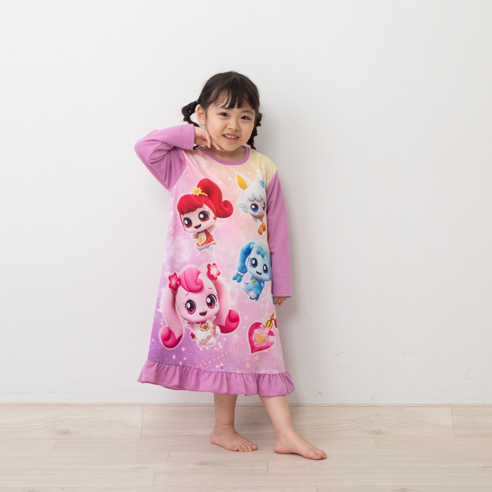 シークレット キャッチ!ティニピン 長袖ナイトドレス フリル付き ピンク×130cm ベビーザらス限定 シークレット キャッチ!ティニピン 長袖ナイトドレス フリル付き ピンク×130cm ベビーザらス限定