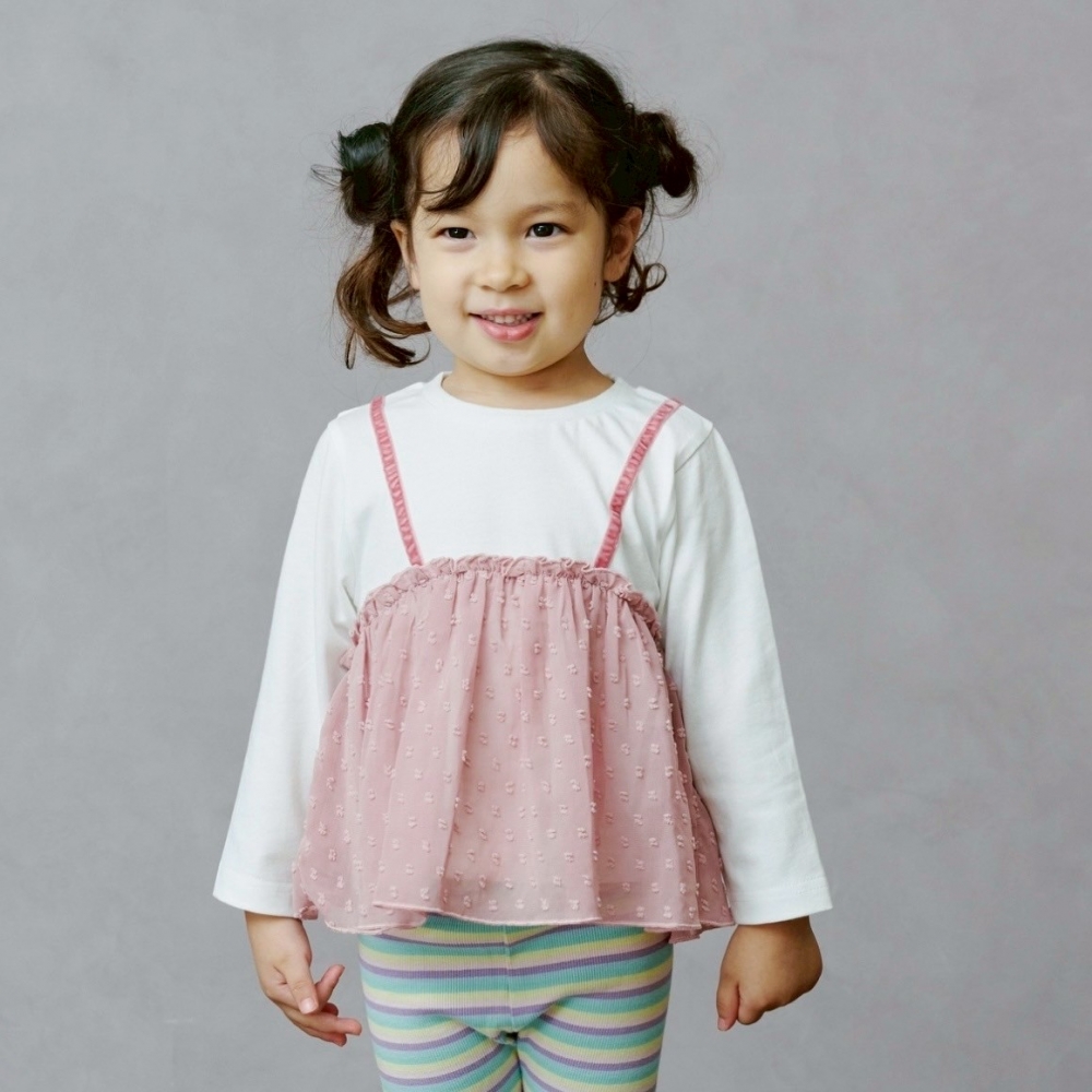 【ブラックフライデー】sophitica 天竺シフォンドッキングTシャツ オフホワイト×90cm ベビーザらス限定