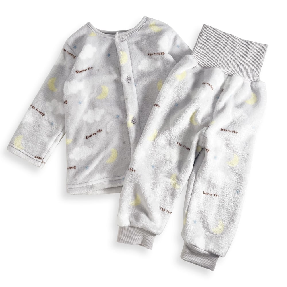 長袖腹巻パジャマ フリース 雲柄 グレー×80cm ベビーザらス限定
