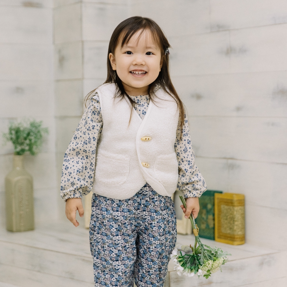 【FirstCloset×mioさん】ボアベスト オフホワイト×80cm 【FirstCloset×mioさん】ボアベスト オフホワイト×80cm