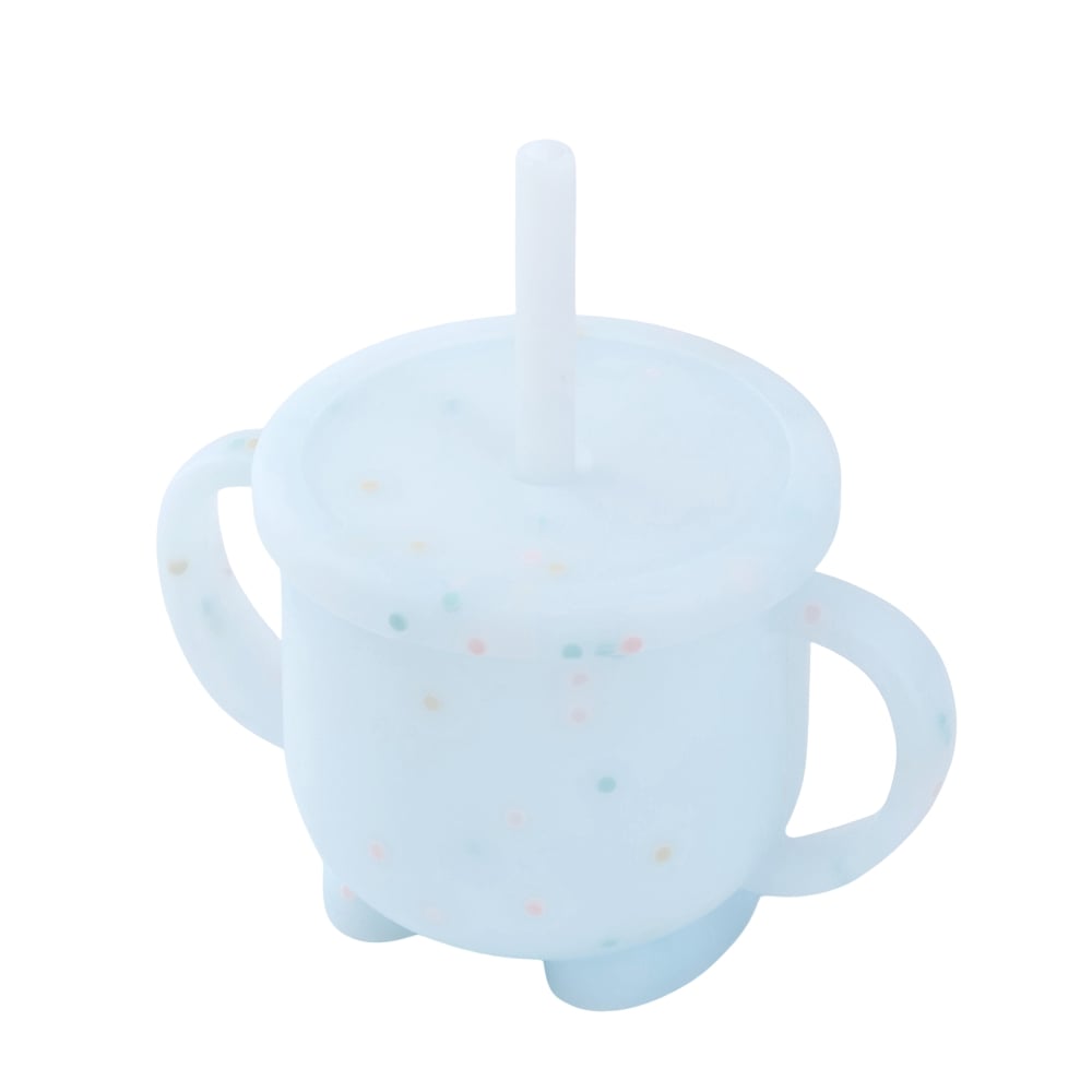 dear BABY ディアベビー 3WAY シリコンマグ スナックカップ ストロー付き (ブルーバブル) ベビーザらス限定