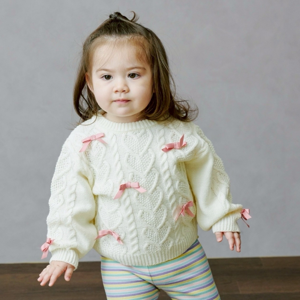 【ブラックフライデー】sophitica リボンニットプルオーバー オフホワイト×80cm