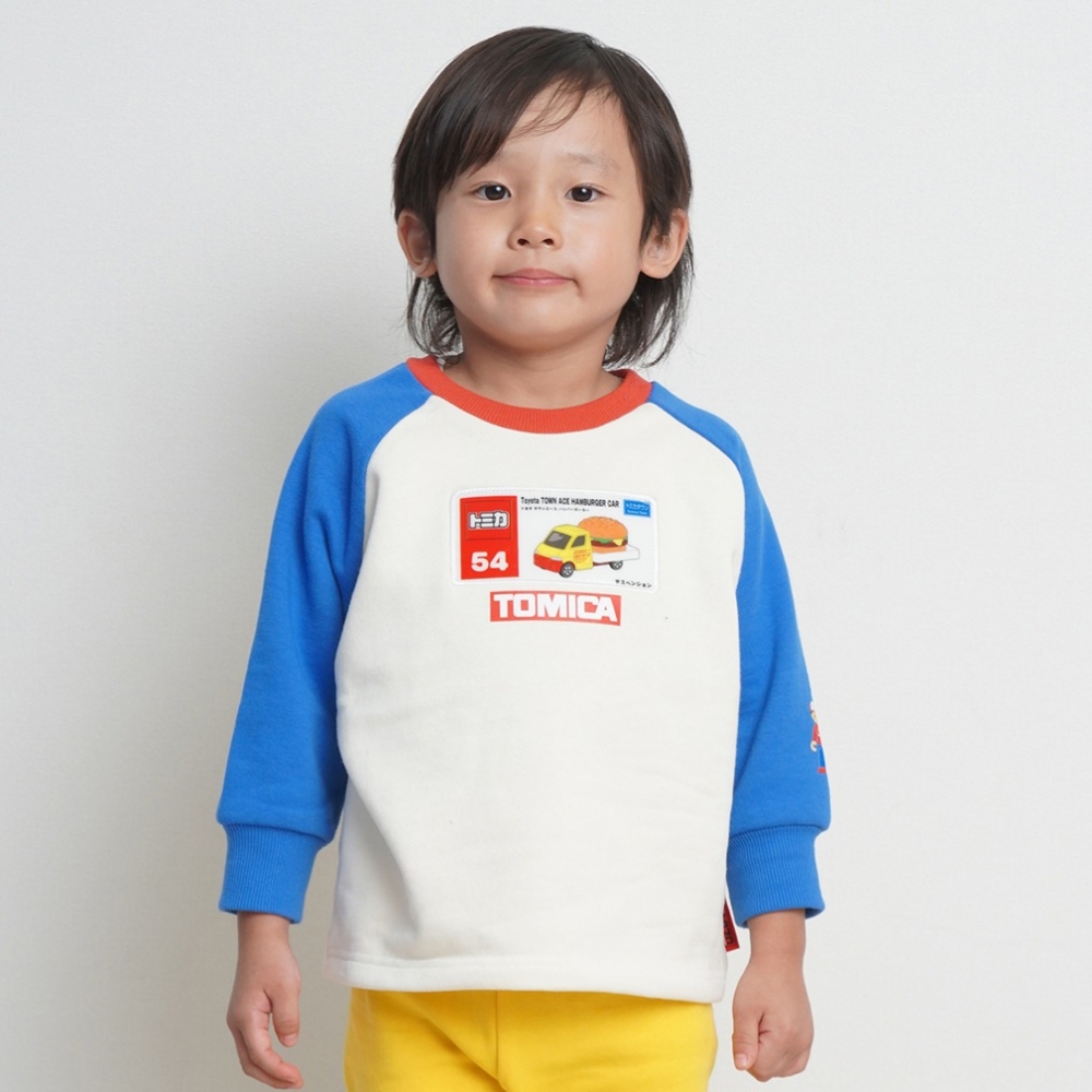 【TOMICA kie_158さんプロデュース】TOMICA トミカ 長袖トレーナー 前後着用デザイン ブルー×110cm