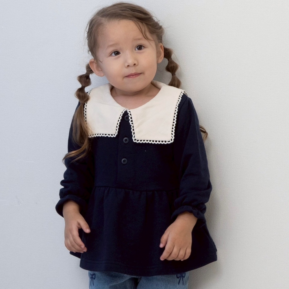 【ブラックフライデー】sophitica 裏毛セーラー襟トレーナー ネイビー×90cm 【ブラックフライデー】sophitica 裏毛セーラー襟トレーナー ネイビー×90cm