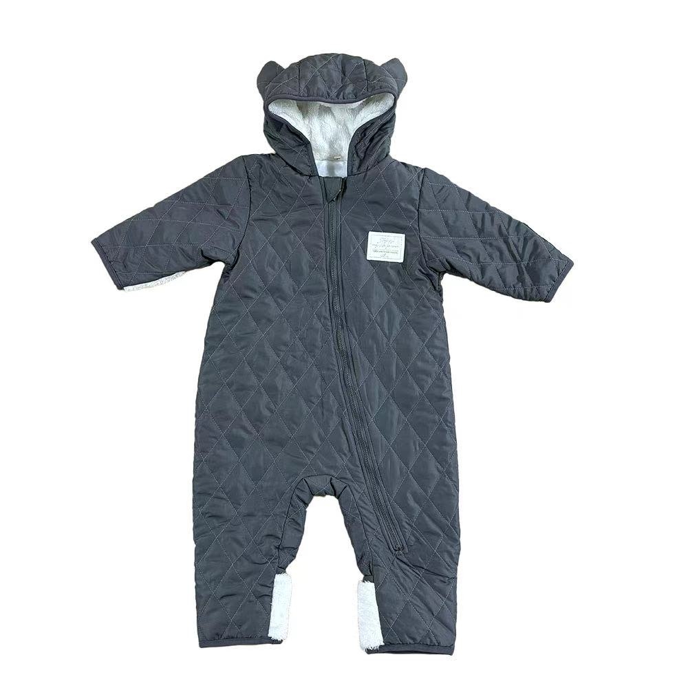 ジャンプスーツ くまみみ ダイヤキルト柄 チャコール×70cm ベビーザらス限定