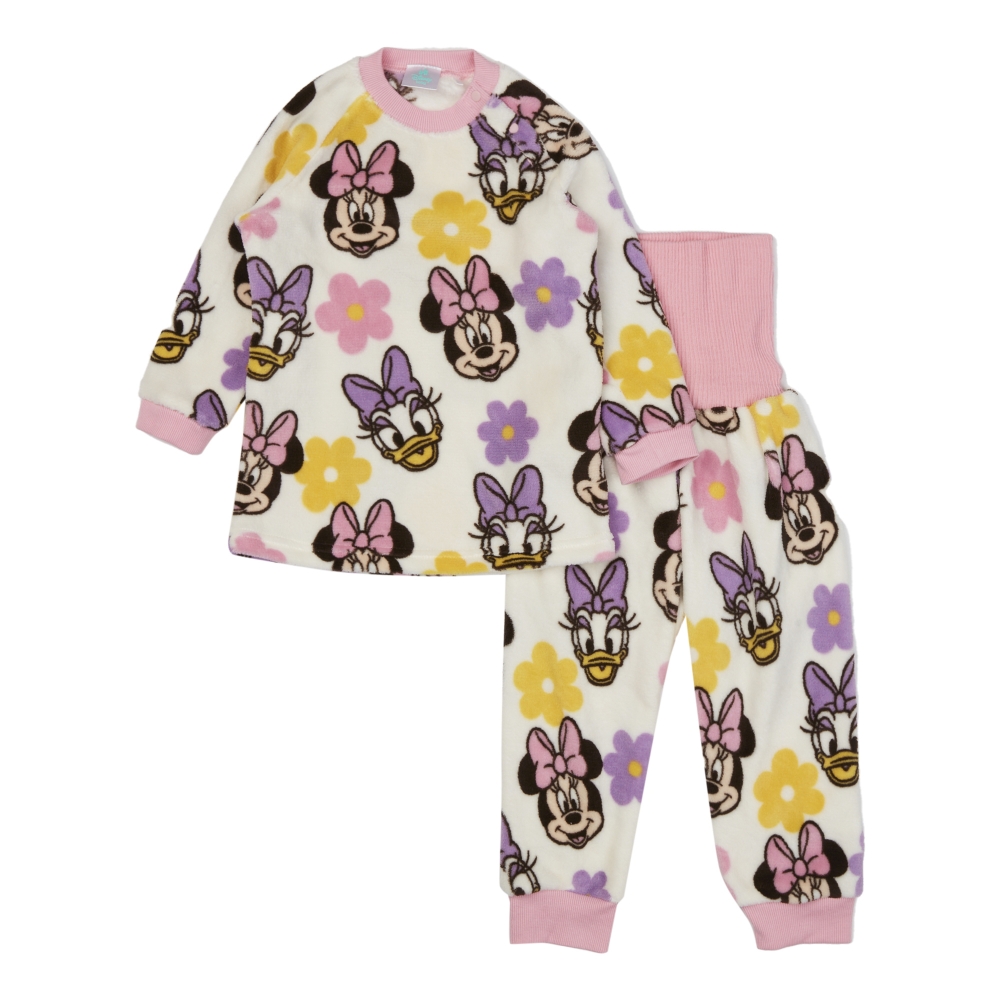 Disney ディズニー 珊瑚フリースパジャマ ミニー 総柄 ピンク×100cm Disney ディズニー 珊瑚フリースパジャマ ミニー 総柄 ピンク×100cm