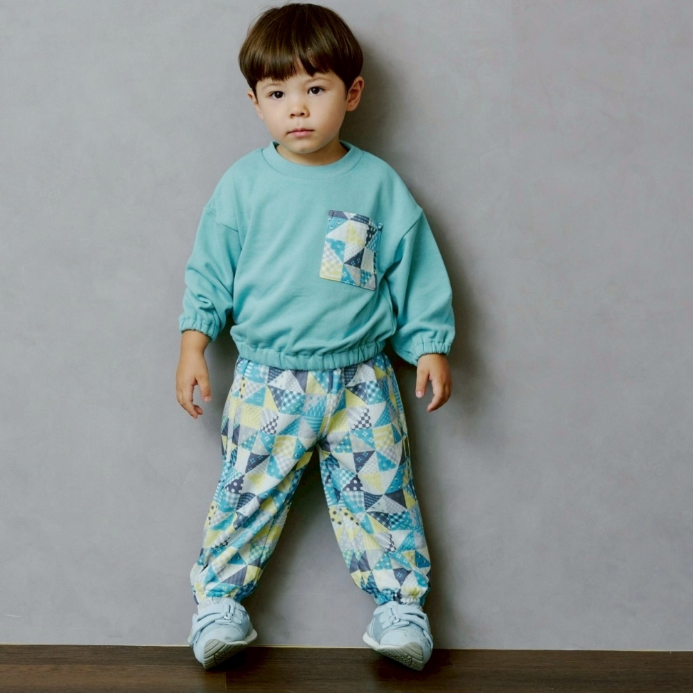 【ブラックフライデー】sophitica キルトパチワ柄トレーナー グリーン×80cm 【ブラックフライデー】sophitica キルトパチワ柄トレーナー グリーン×80cm