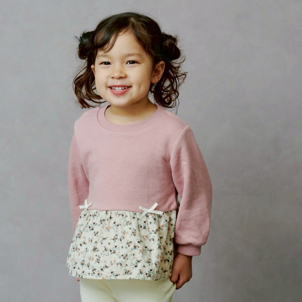 sophitica 裏毛裾フリル切り替えトレーナー ピンク×80cm ベビーザらス限定