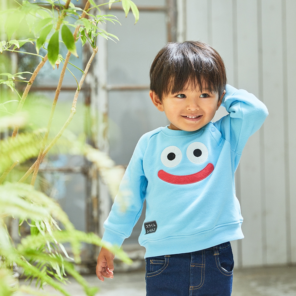 ドラクエベビー&キッズ スウェットシャツ スライム(ブルー×90cm)