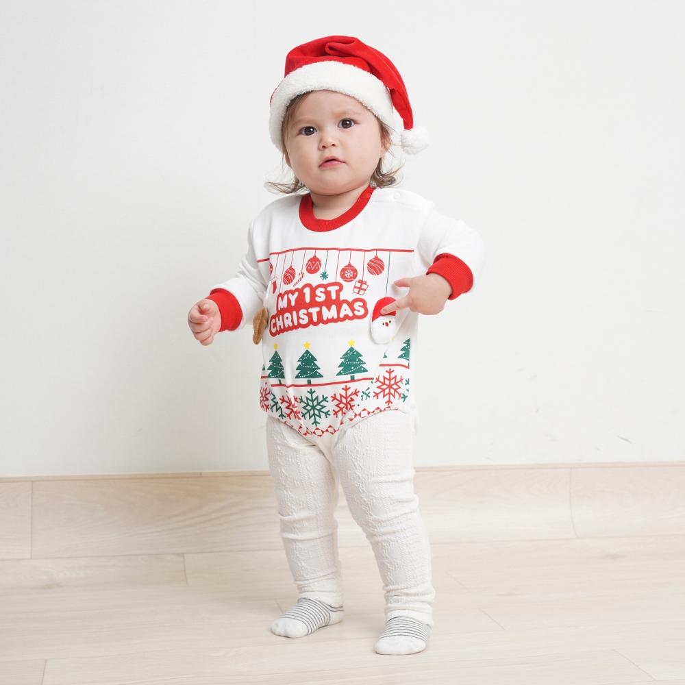 クリスマスダルマオール 裏毛 コスチューム ベビー サンタクロース コスチューム 子供 衣装 ホワイト×70cm ベビーザらス限定