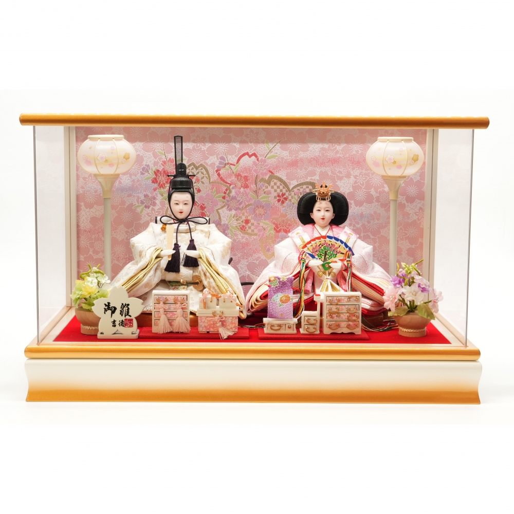 【雛人形】ケース飾り 親王飾り「桜金ぼかしパノラマアクリル」 (322926)ひな人形 コンパクト トイザらス・ベビーザらス限定【メーカー直送】