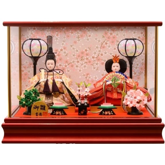 【雛人形】ケース飾り 親王飾り「桜吹雪ワインレッド」 (322331)ひな人形 ひな祭り おしゃれ トイザらス・ベビーザらス限定【メーカー直送】