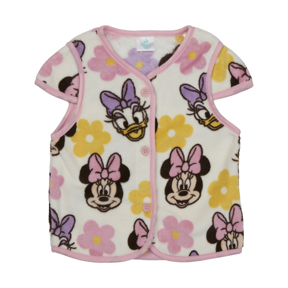Disney ディズニー 珊瑚フリースベスト ミニー 総柄 ピンク×95cm Disney ディズニー 珊瑚フリースベスト ミニー 総柄 ピンク×95cm