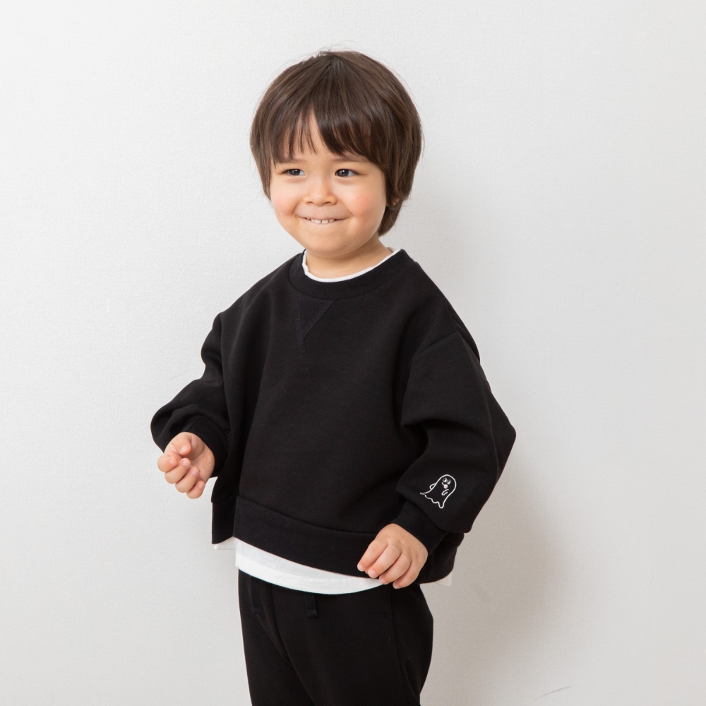 【Babies'R'Us×】機能性おばけ ドライスウェット トレーナー ブラック×80cm