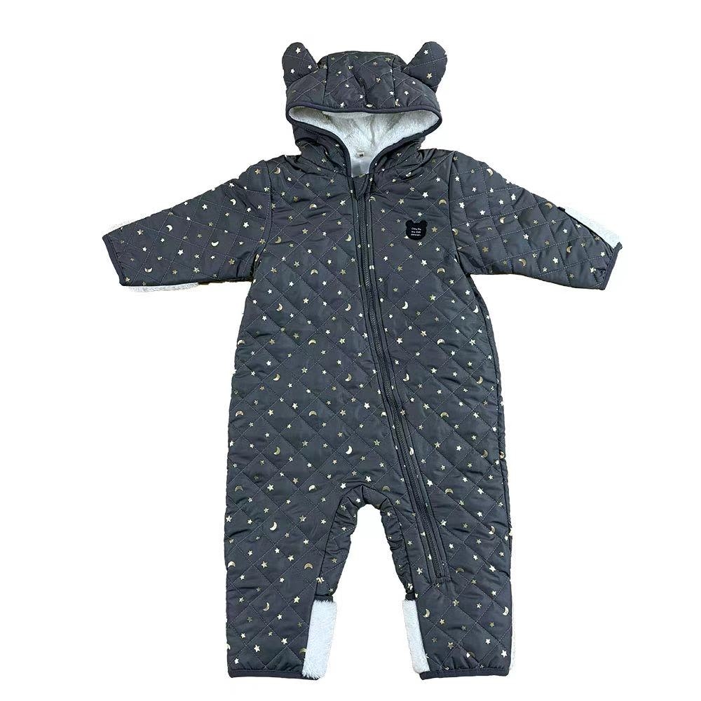 ジャンプスーツ くまみみ ホシツキ柄 チャコール×80cm ベビーザらス限定