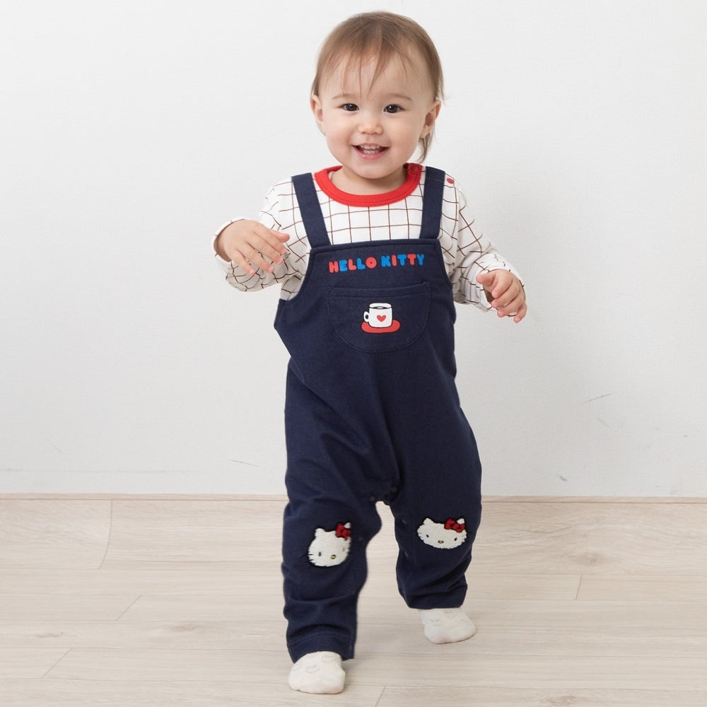 SANRIO サンリオ キティ 長袖レイヤードフウカバーオール ベージュ×70-80cm ベビーザらス限定