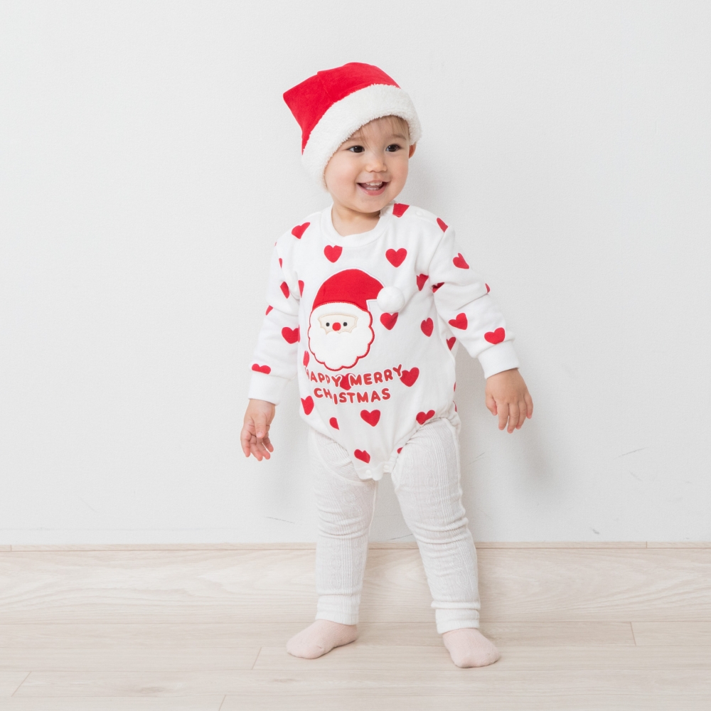 クリスマスダルマオール 裏毛 サンタ ホワイト×70cm ベビーザらス限定 クリスマスダルマオール 裏毛 サンタ ホワイト×70cm ベビーザらス限定