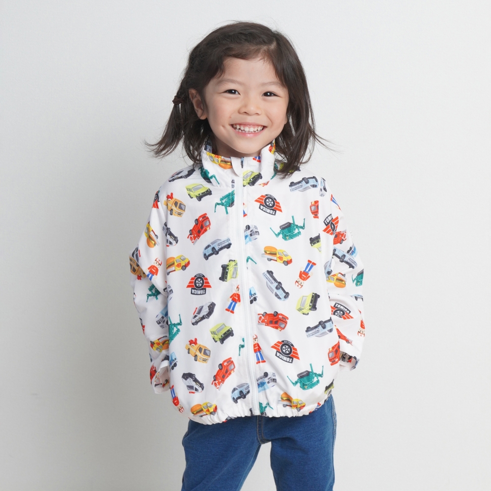 【TOMICA kie_158さんプロデュース】TOMICA トミカ ウィンドブレーカー ホワイト×110cm