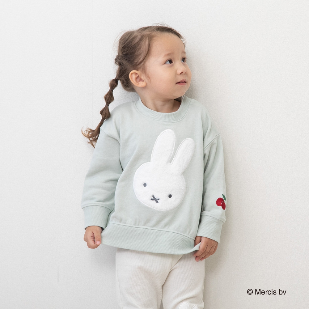 ミッフィーファーアップリケトレーナー ライトパステル×80cm ベビーザらス限定