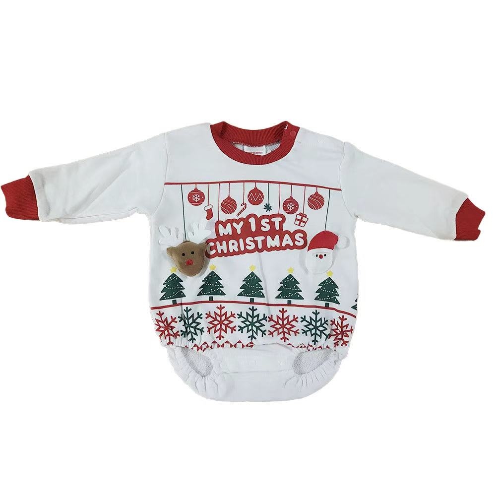 クリスマスダルマオール 裏毛 ホワイト×80cm ベビーザらス限定 クリスマスダルマオール 裏毛 ホワイト×80cm ベビーザらス限定